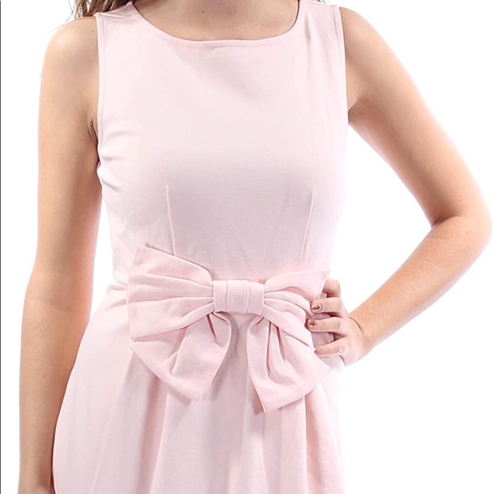 Maison Jules Pink Bow Fit and Flare Dress